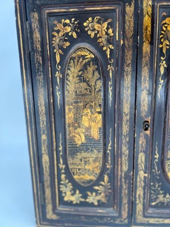 Antique Chinese Export Chinoiserie Decorated Collector or Jewelry Cabinet