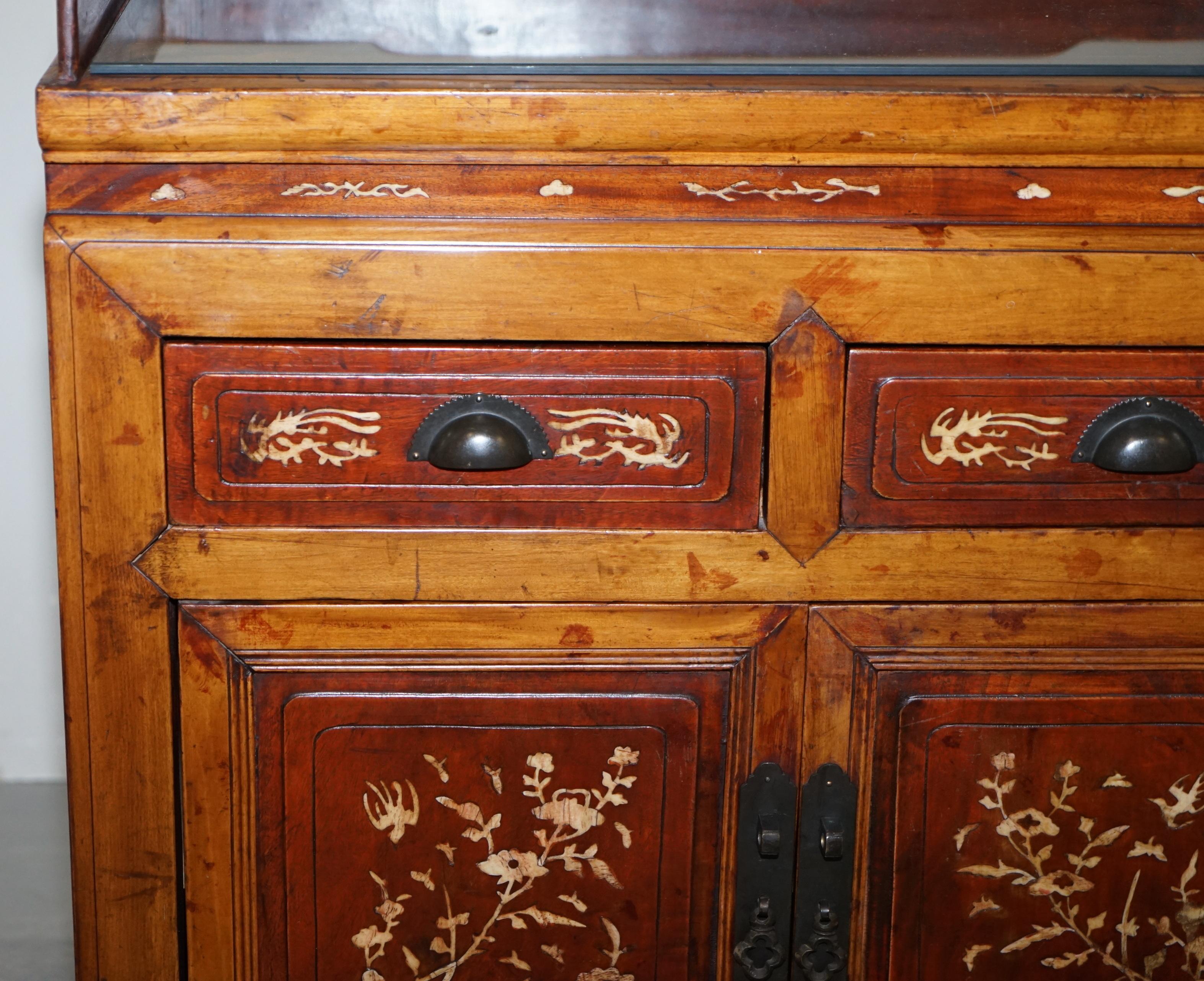 antique red sideboard