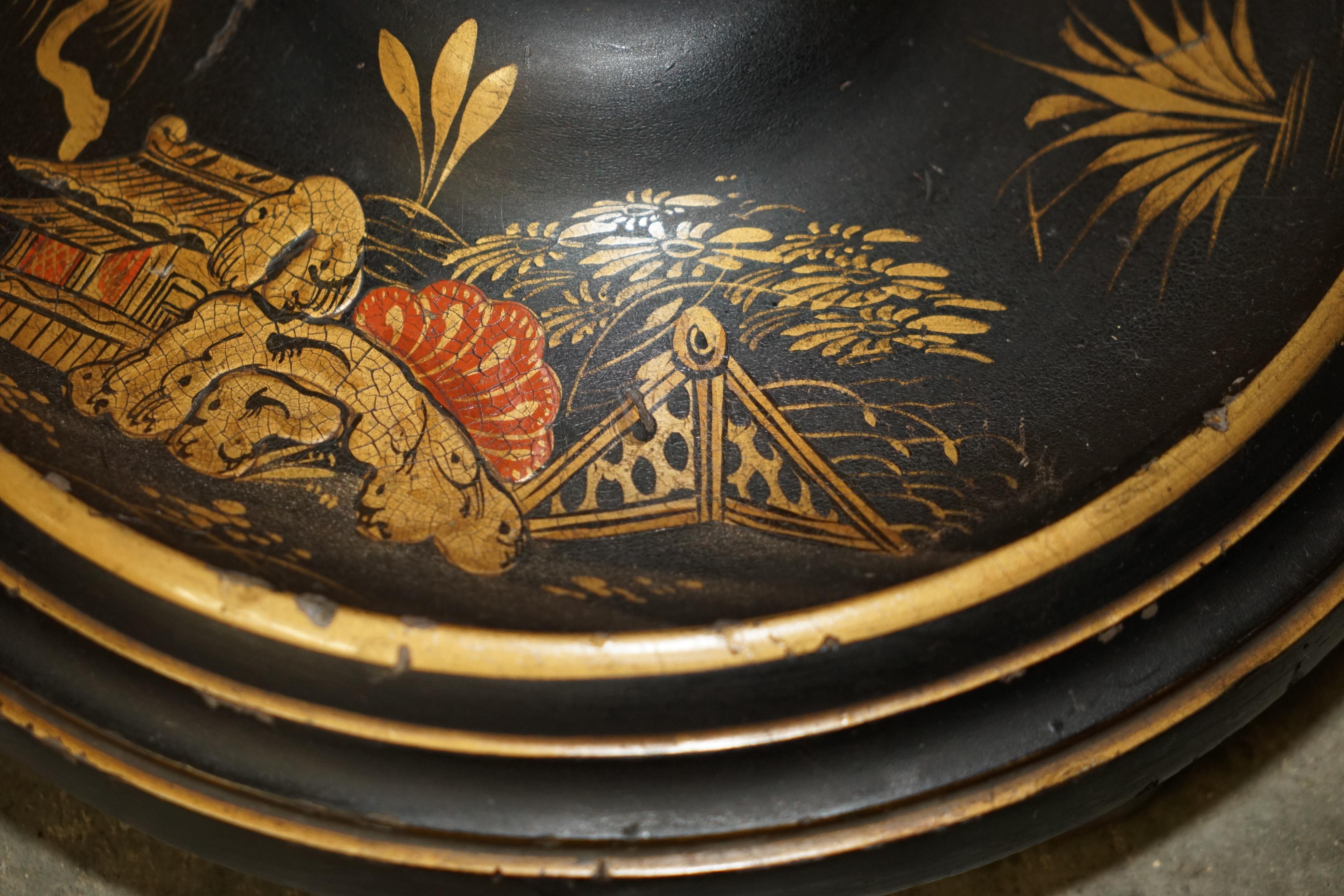ANTIQUE CHINESE EXPORT CIRCA 1920 ANTiQUE CHINOISERIE NOIRE LACQUER FLOOR LAMP Bon état - En vente à West Sussex, Pulborough