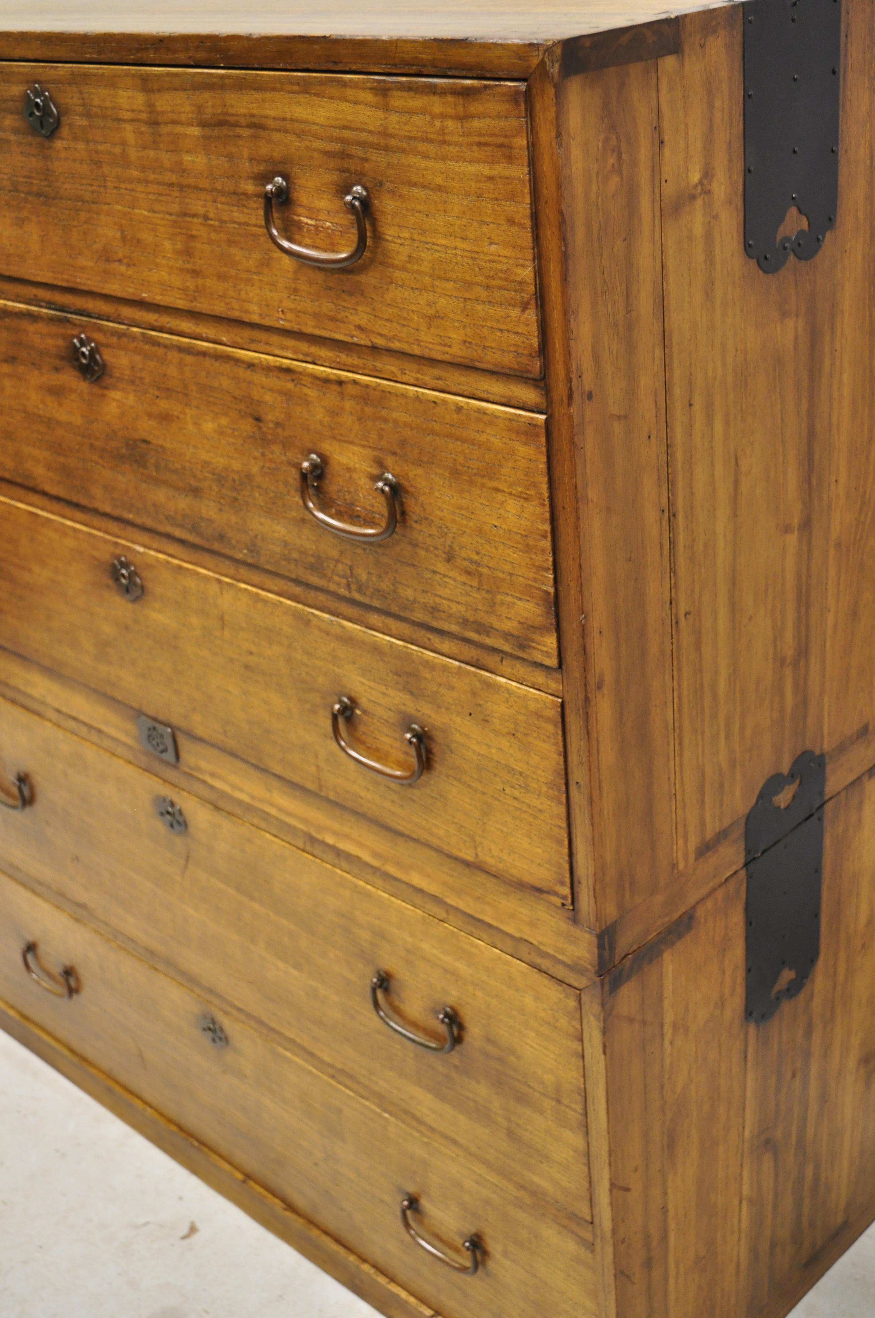 Antique Chinese Export Colonial Camphorwood Stacked Campaign Chest Dresser 5