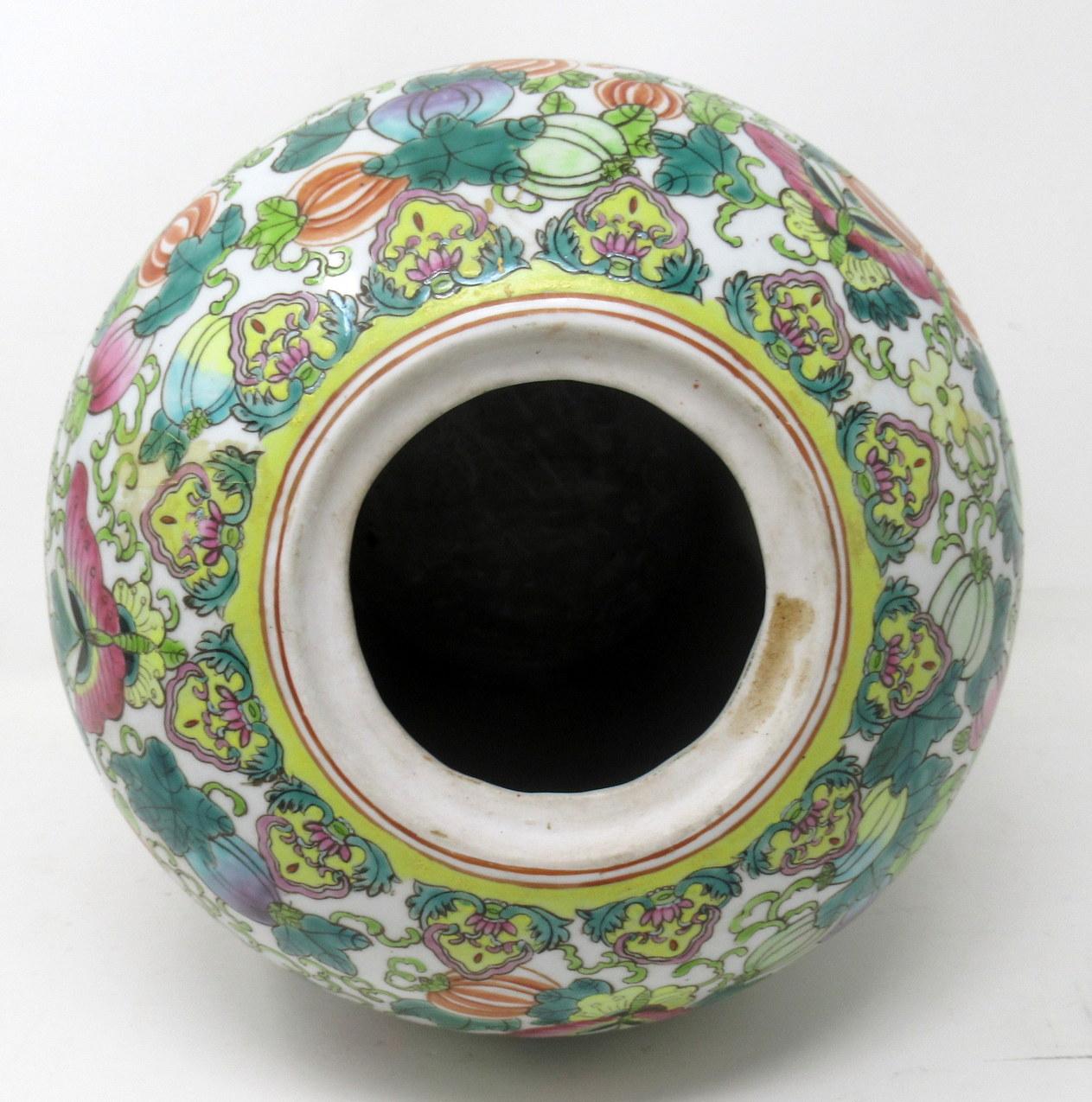 Antique Chinese Export Enameled Porcelain Ginger Jar Centerpiece Republic Period 4