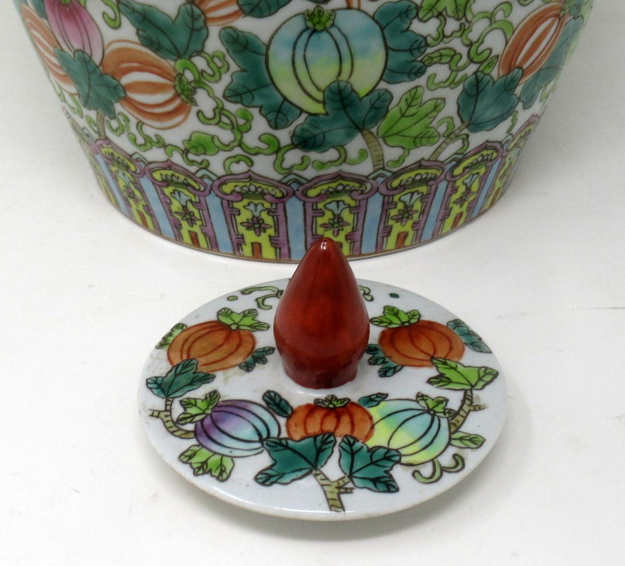 Antique Chinese Export Enameled Porcelain Ginger Jar Centerpiece Republic Period 2