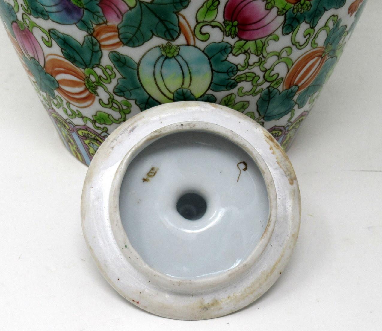 Antique Chinese Export Enameled Porcelain Ginger Jar Centerpiece Republic Period 3