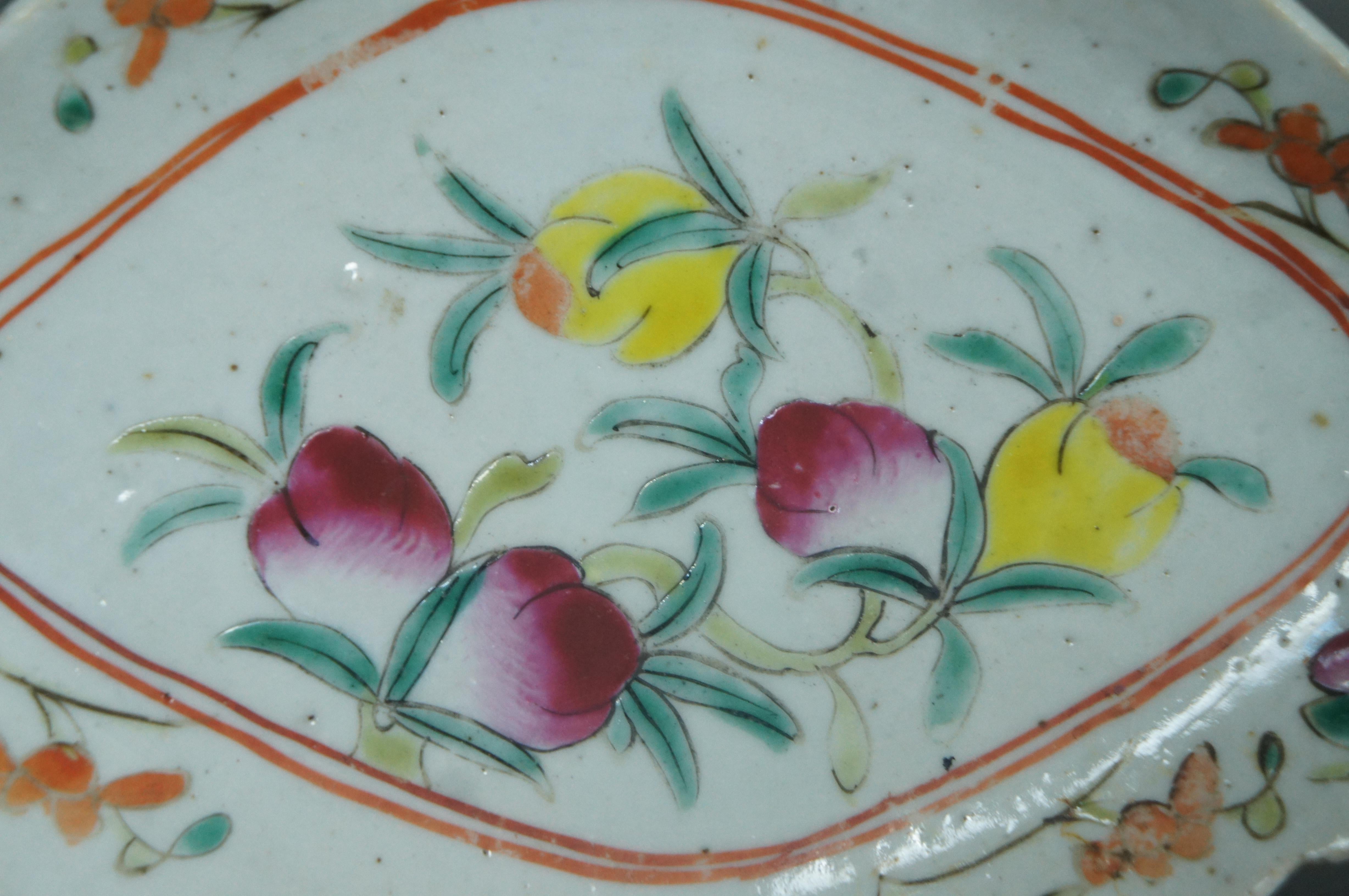 Antique Chinese Export Famille Rose Footed Floral Polychrome Chop Suey Bowl Dish For Sale 5