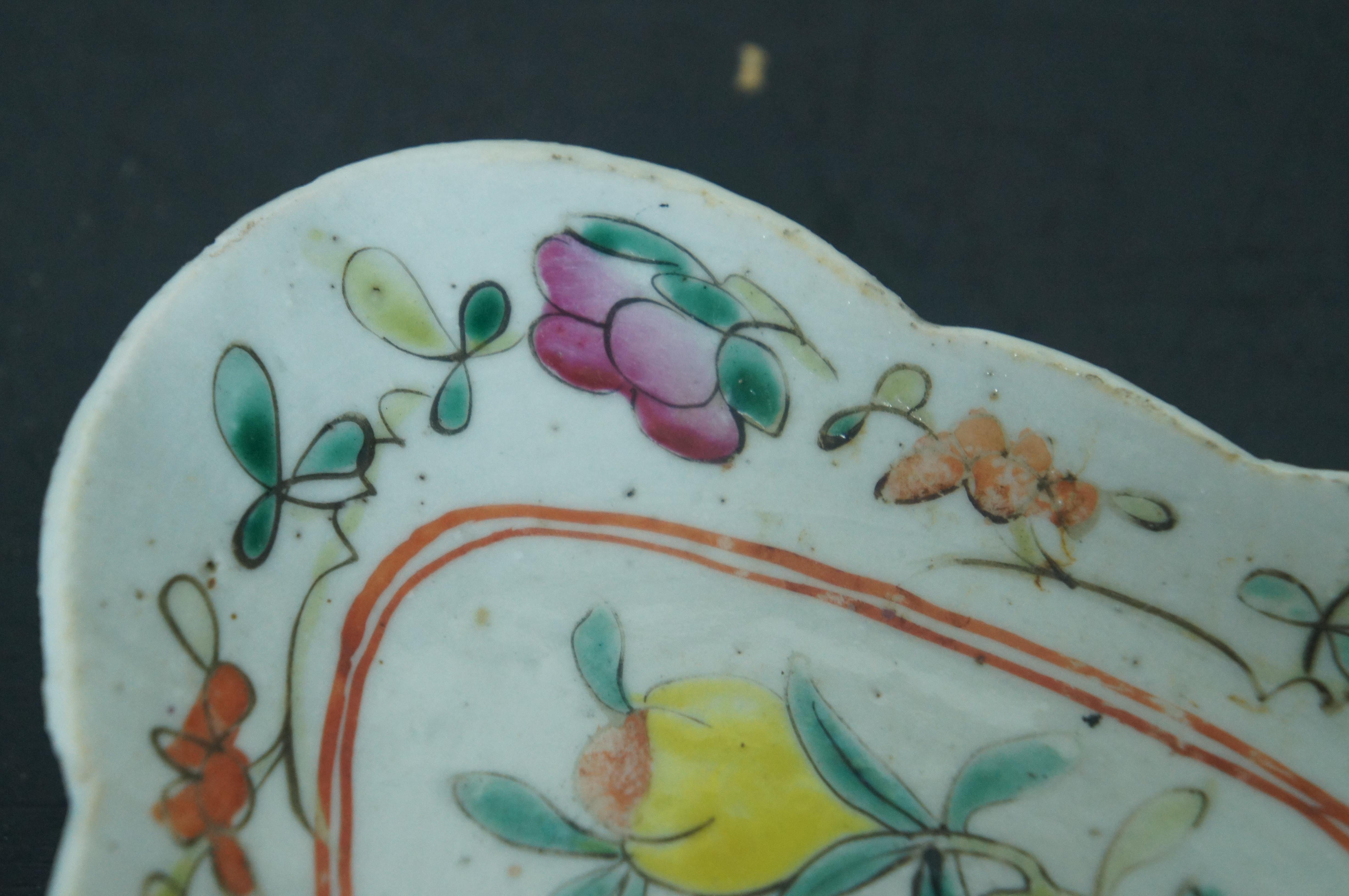 Antiquité chinoise Export Famille Rose Footed Floral Polychrome Chop Suey Bowl Dish en vente 3