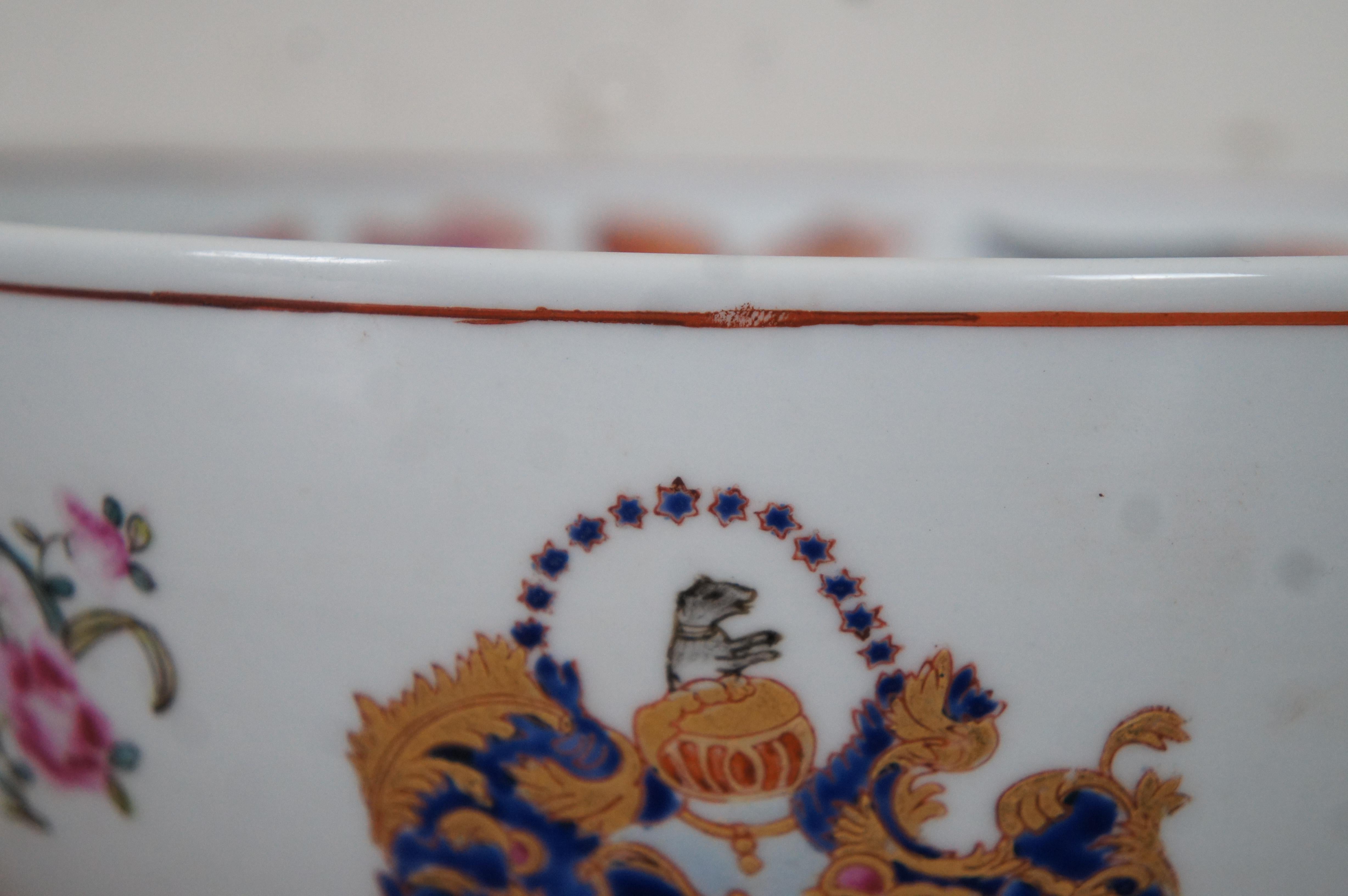 Antique Chinese Export Famille Rose Qing Guangxu Porcelain Armorial Bowl 4