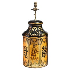 Lampe ancienne en étain à thé doré d'exportation chinoise