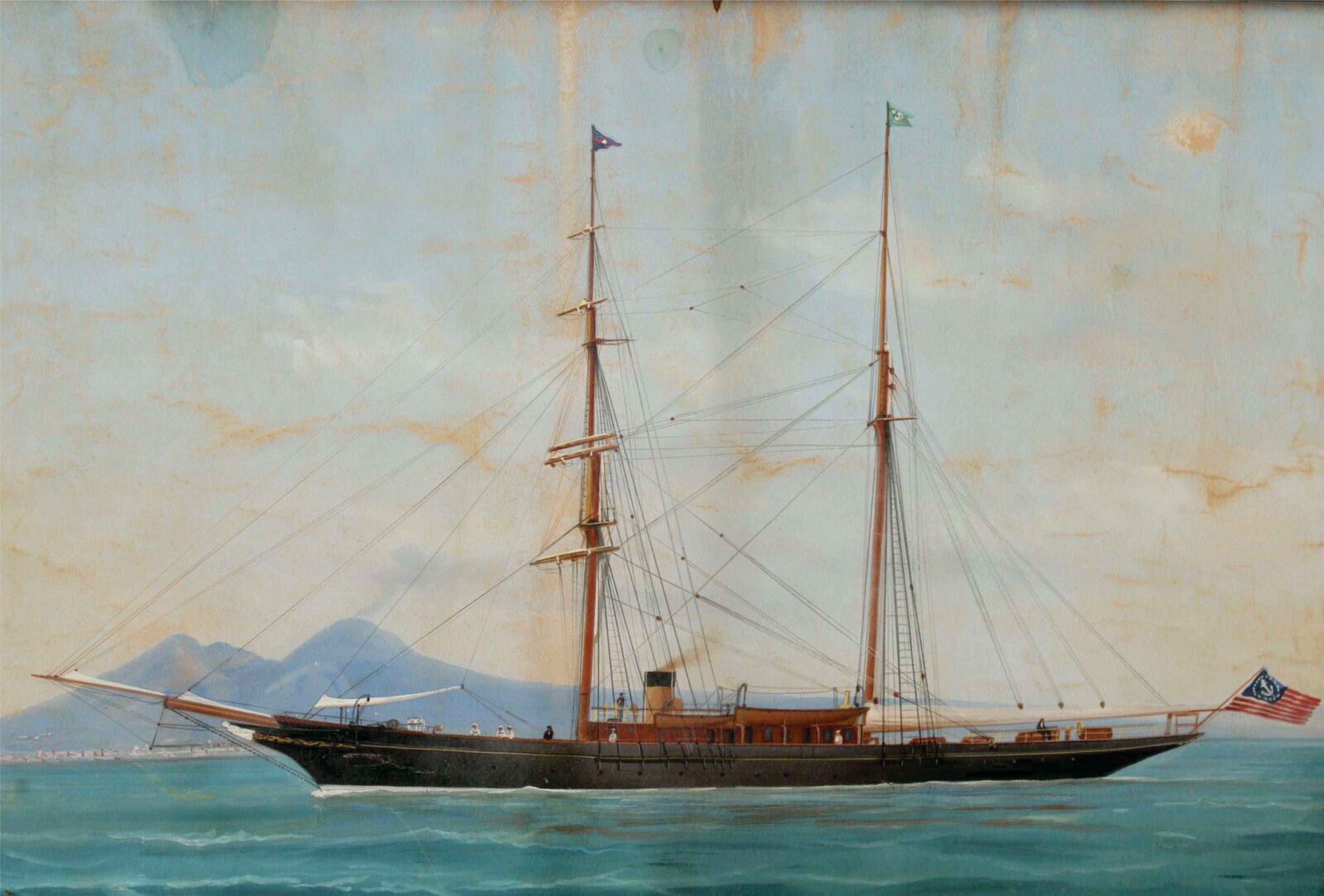 Large Antique Chinese Export Gouache Painting 