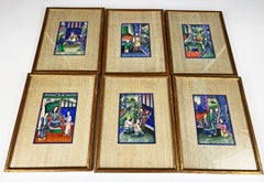Antique Chinese Export Gouache Paintings on Rice/Pith Papers, 19th Century