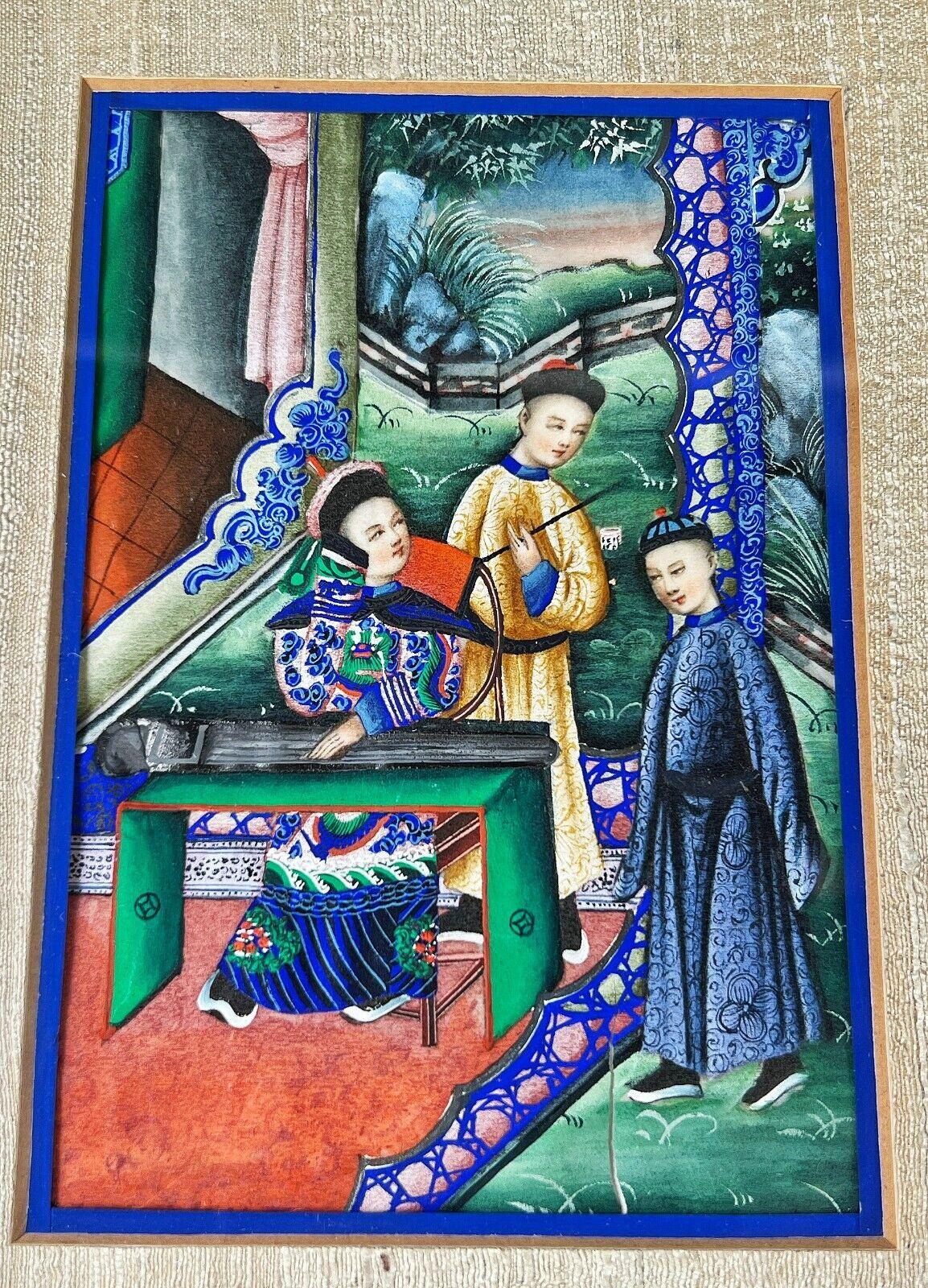 Papier Peintures à la gouache anciennes d'exportation chinoise sur papiers de riz et deith, XIXe siècle en vente