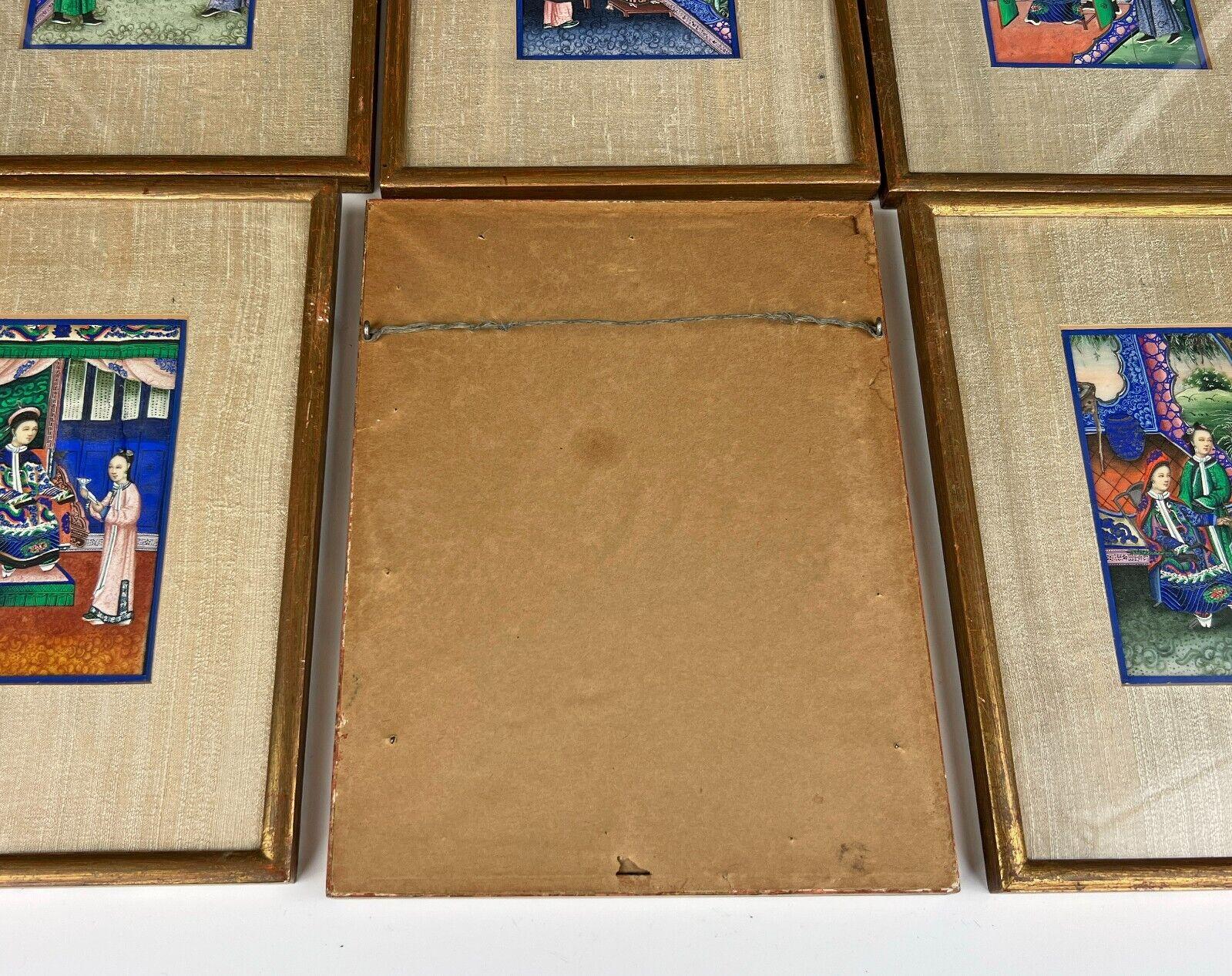 Peintures à la gouache anciennes d'exportation chinoise sur papiers de riz et deith, XIXe siècle en vente 3