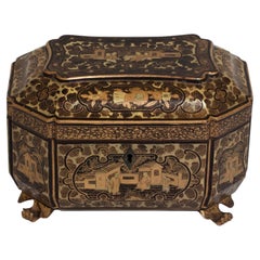Antike chinesische Lackdose für den Export, Qing-Dynastie, CIRCA 1850