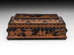 Antique Penwork Gaming Box, Early 19th Century