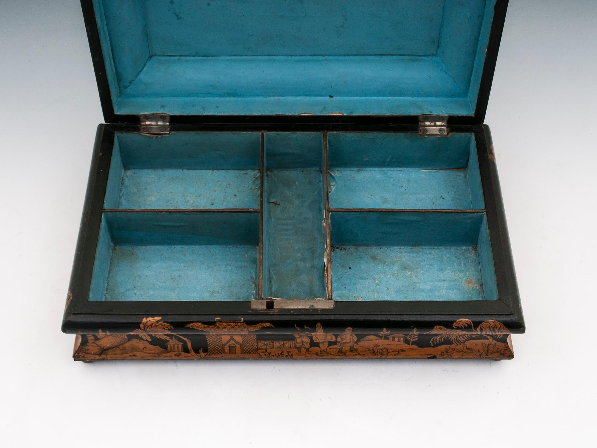 Antique Penwork Gaming Box, Early 19th Century For Sale 1