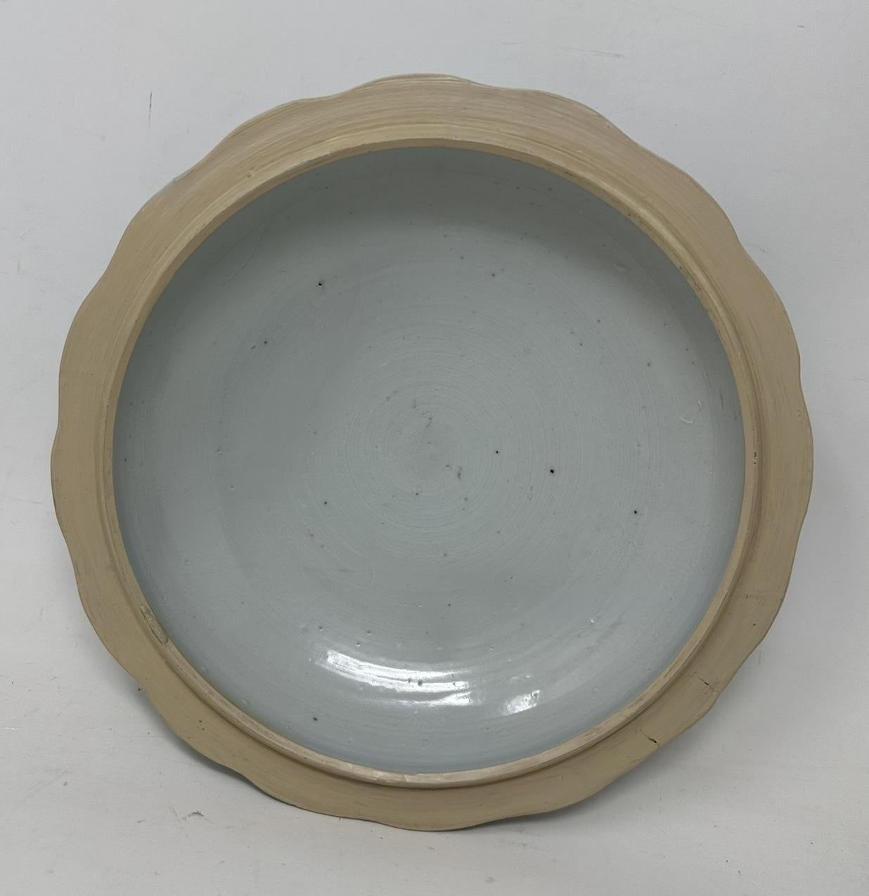 Antique Chinese Export Porcelain Blue White Chien Lung Soup Tureen Centerpiece For Sale 3