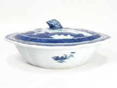 Antique Chinese Export Porcelain Canton Pattern Covered Vegetable Dish