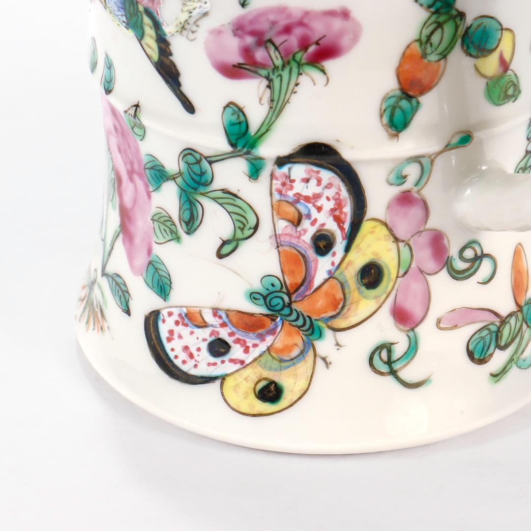 Antique Chinese Export Porcelain Famille Rose Birds/Butterflies Miniature Teapot 11
