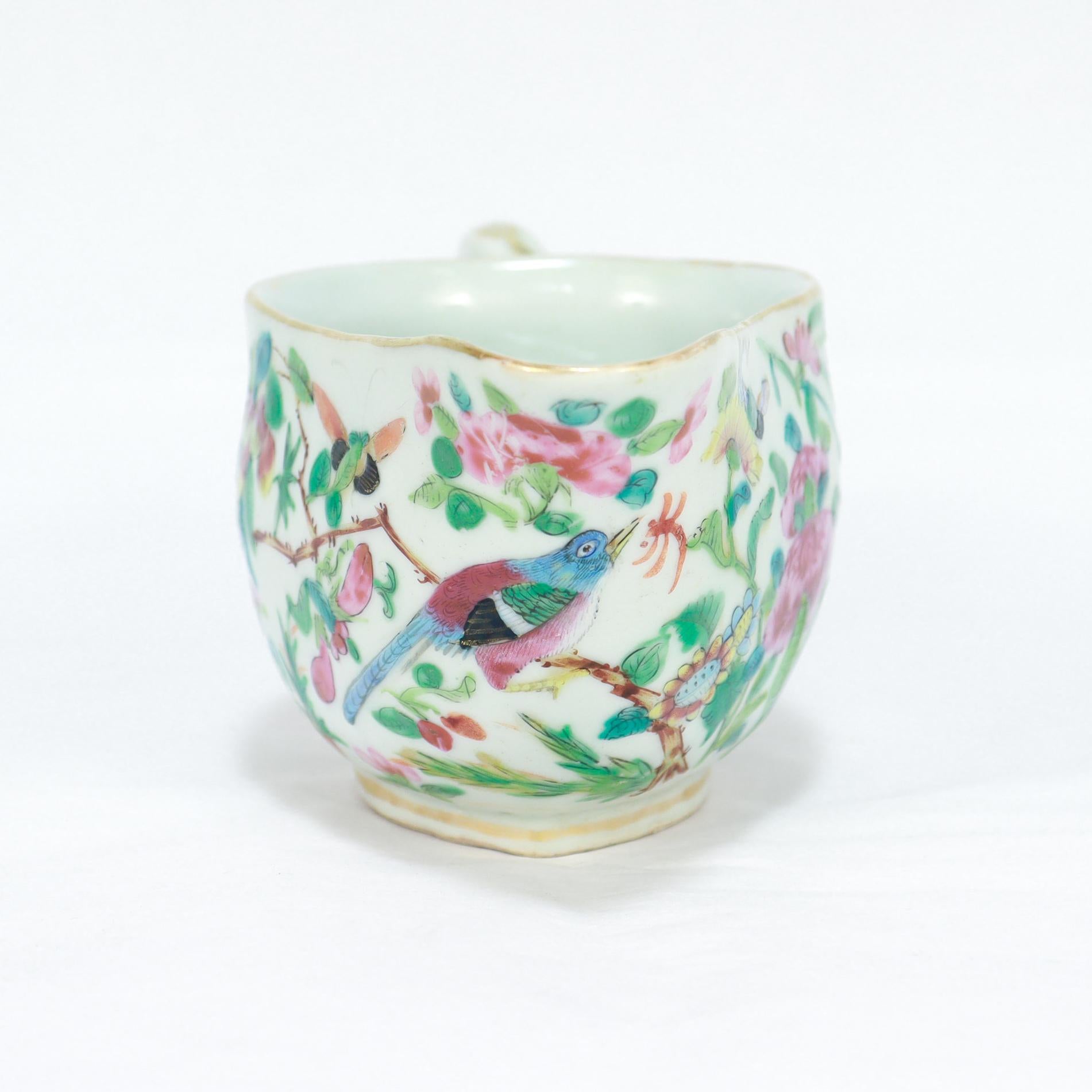 Antique Chinese Export Porcelain Gilt Famille Rose Gravy or Sauce Boat For Sale 3