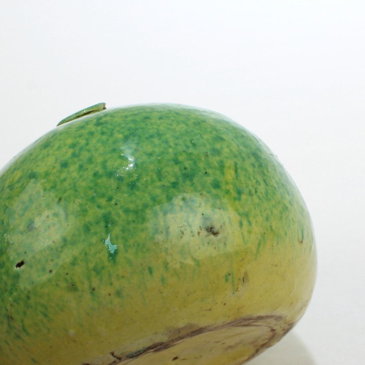 Antique Chinese Export Porcelain Green Apple Altar Fruit Ex-Gutfreund Collection 5