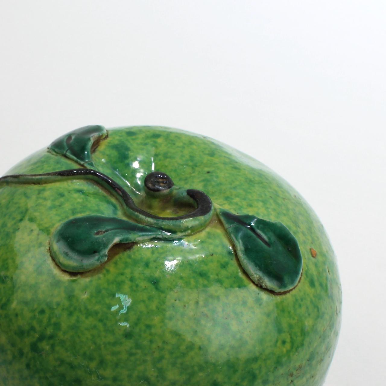 Antique Chinese Export Porcelain Green Apple Altar Fruit Ex-Gutfreund Collection 6