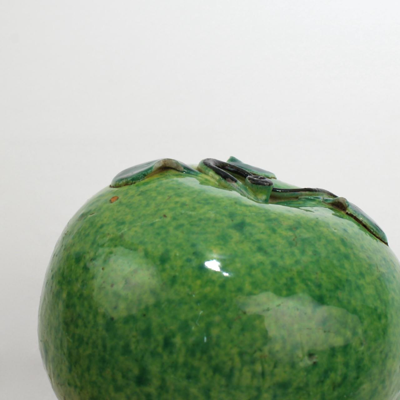 Antique Chinese Export Porcelain Green Apple Altar Fruit Ex-Gutfreund Collection 7