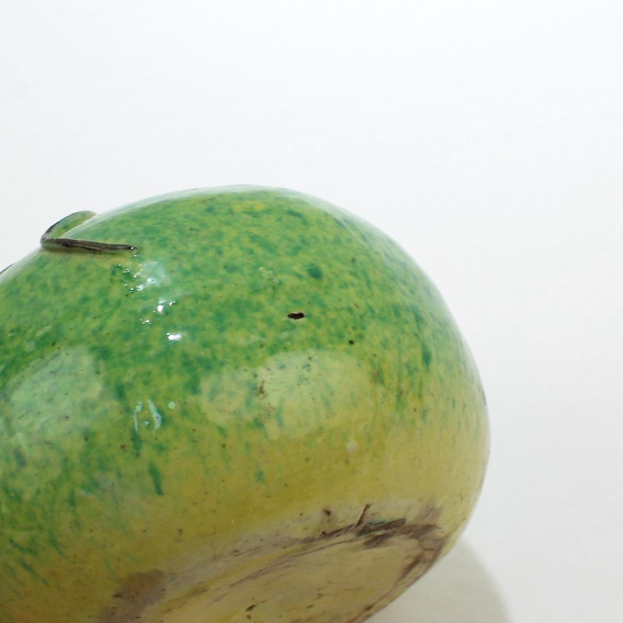 Antique Chinese Export Porcelain Green Apple Altar Fruit Ex-Gutfreund Collection 4