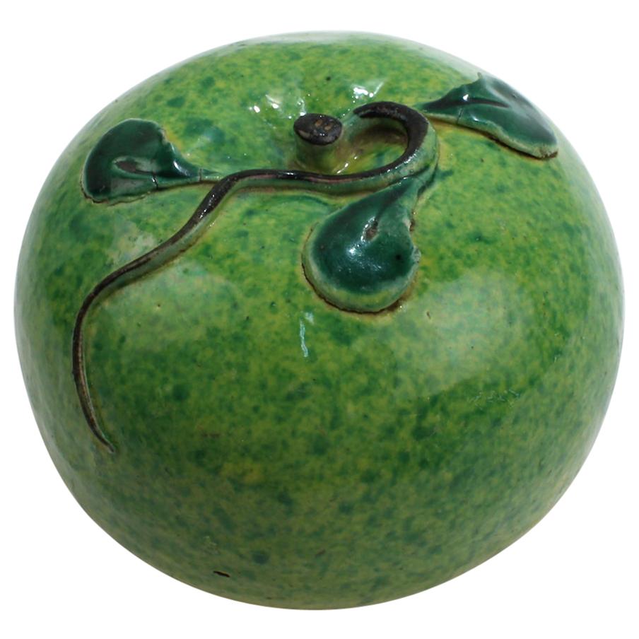Antique Chinese Export Porcelain Green Apple Altar Fruit Ex-Gutfreund Collection