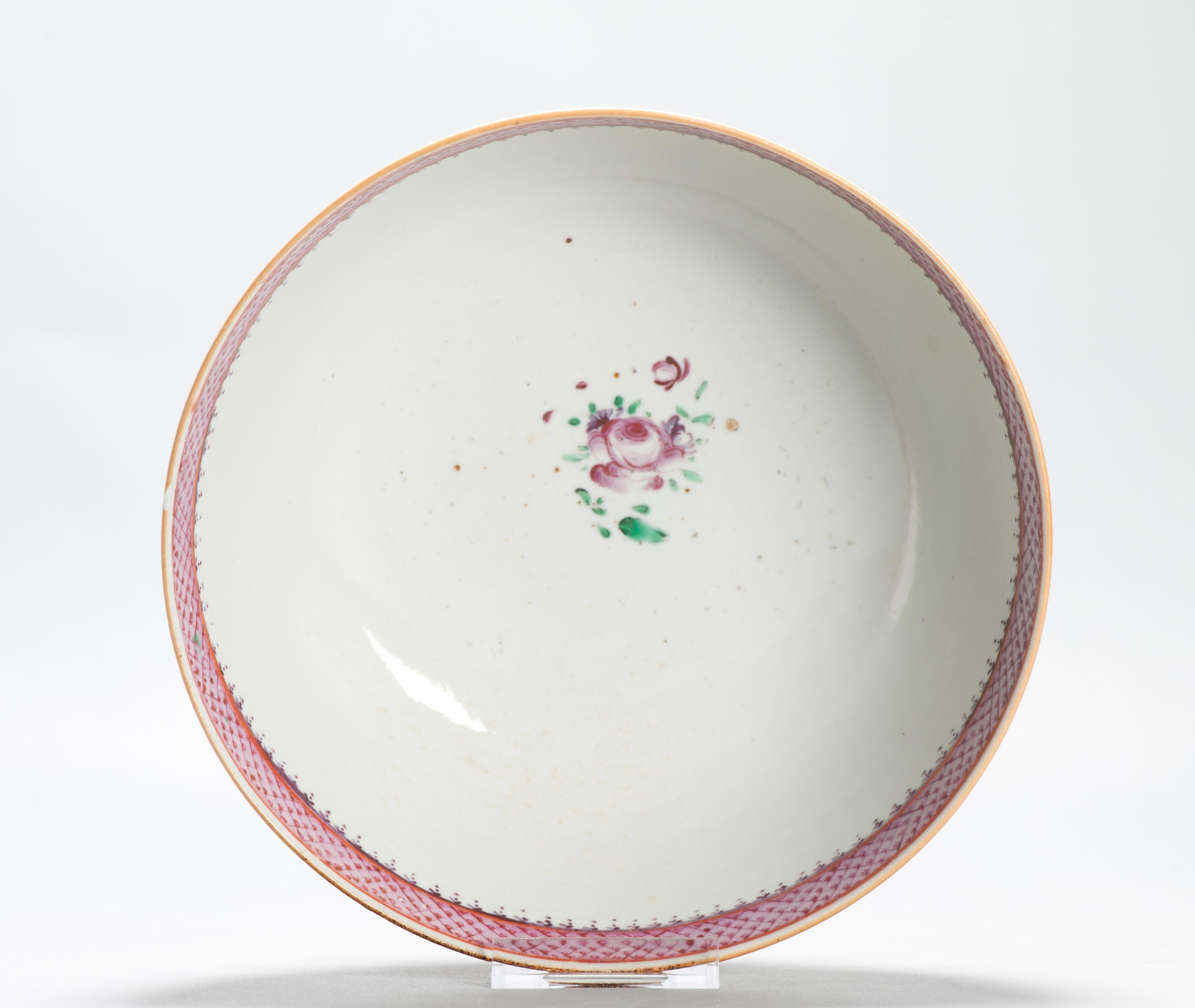 Antique Chinese Export Porcelain Large Punch Bowl Marine Subject SHIPS For Sale 8