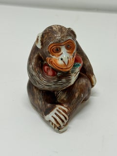 Antique Chinese Export Porcelain Monkey, Likely Qing Dynasty w/ Paperwork