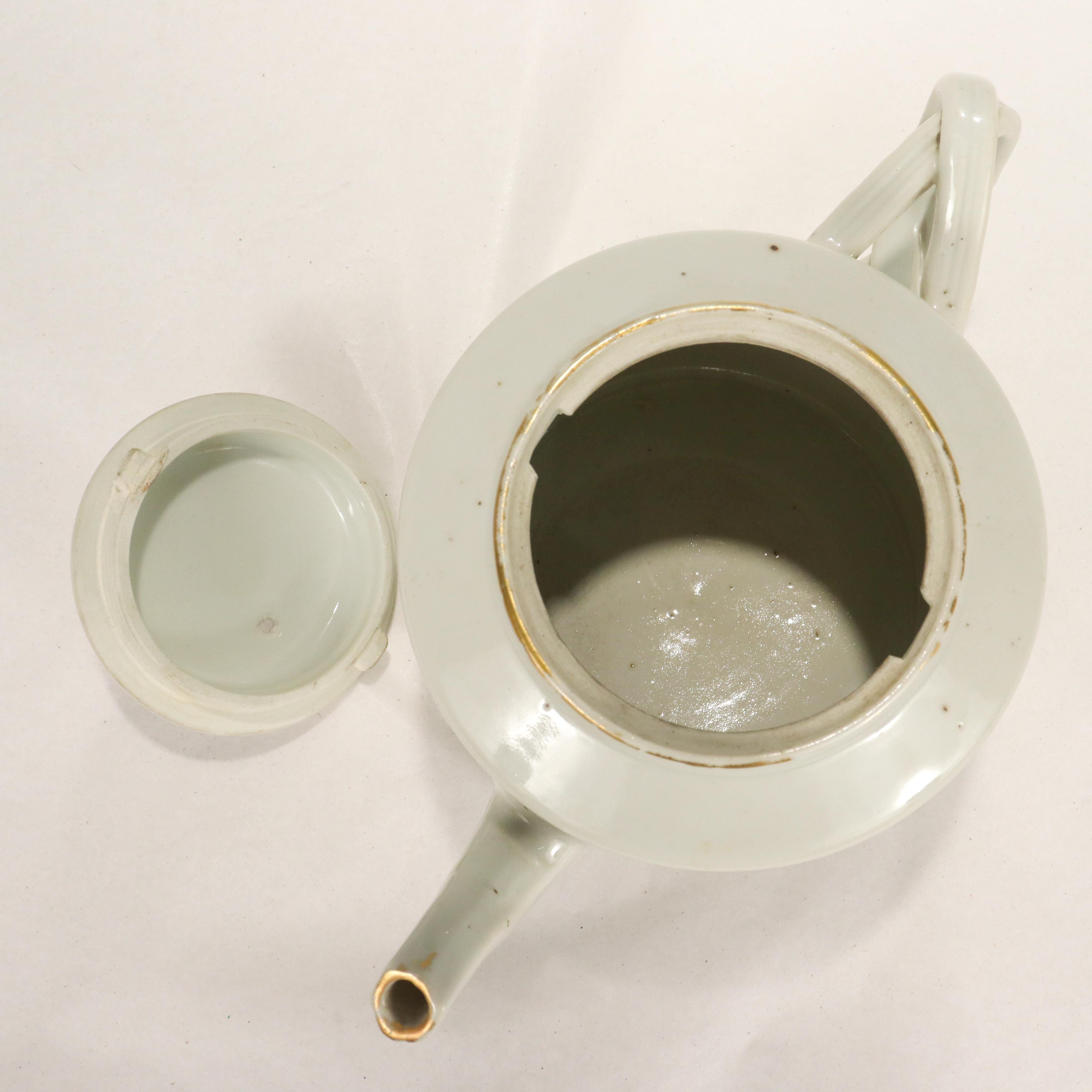 Antike chinesische Export-Porzellan-Teekanne 5