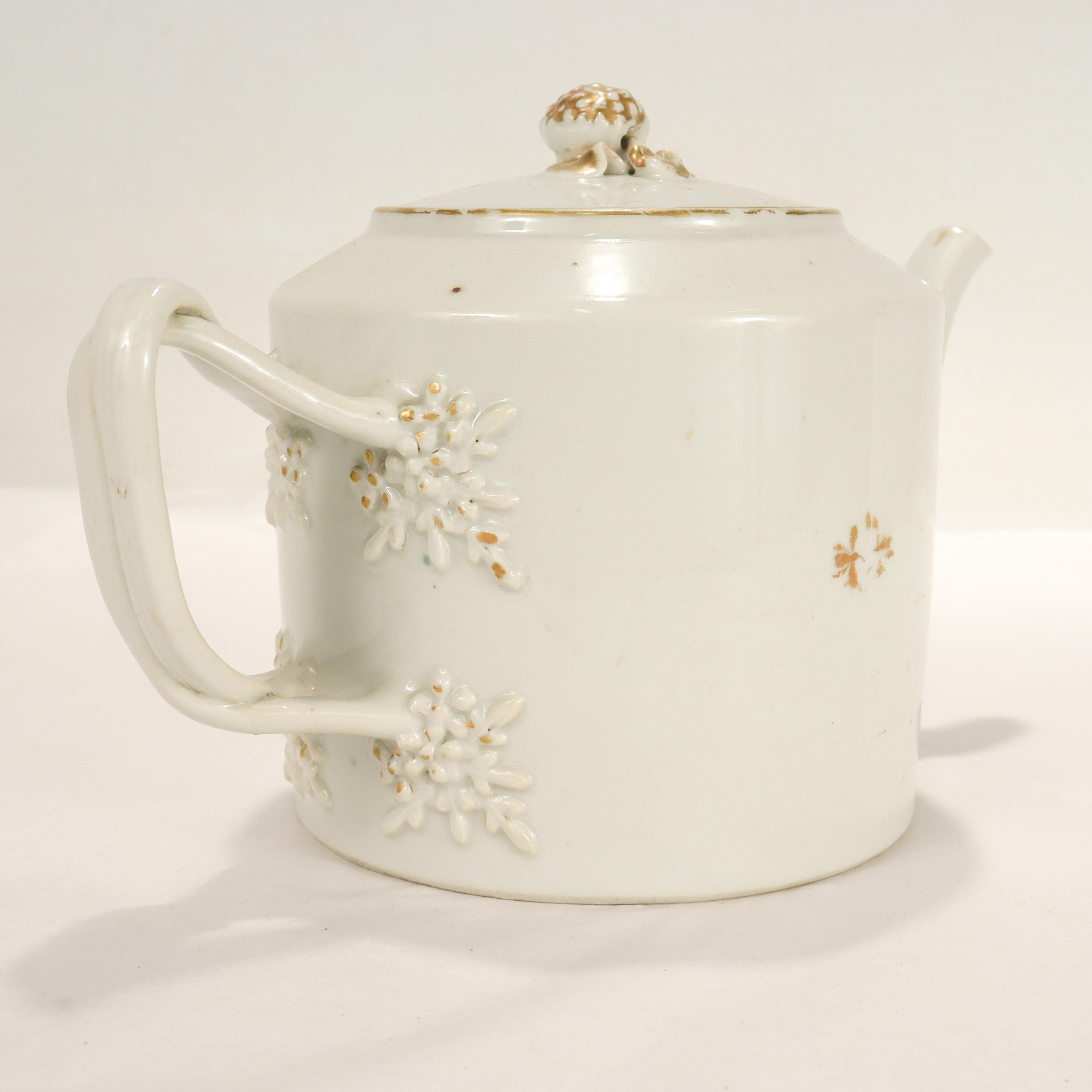Antike chinesische Export-Porzellan-Teekanne (19. Jahrhundert)