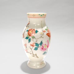 Antique Chinese Export Porcelain Vase with Flowers