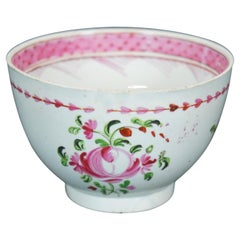 Antique Chinese Export Qianlong Famille Rose Porcelain Tea Cup Bowl Floral 3"