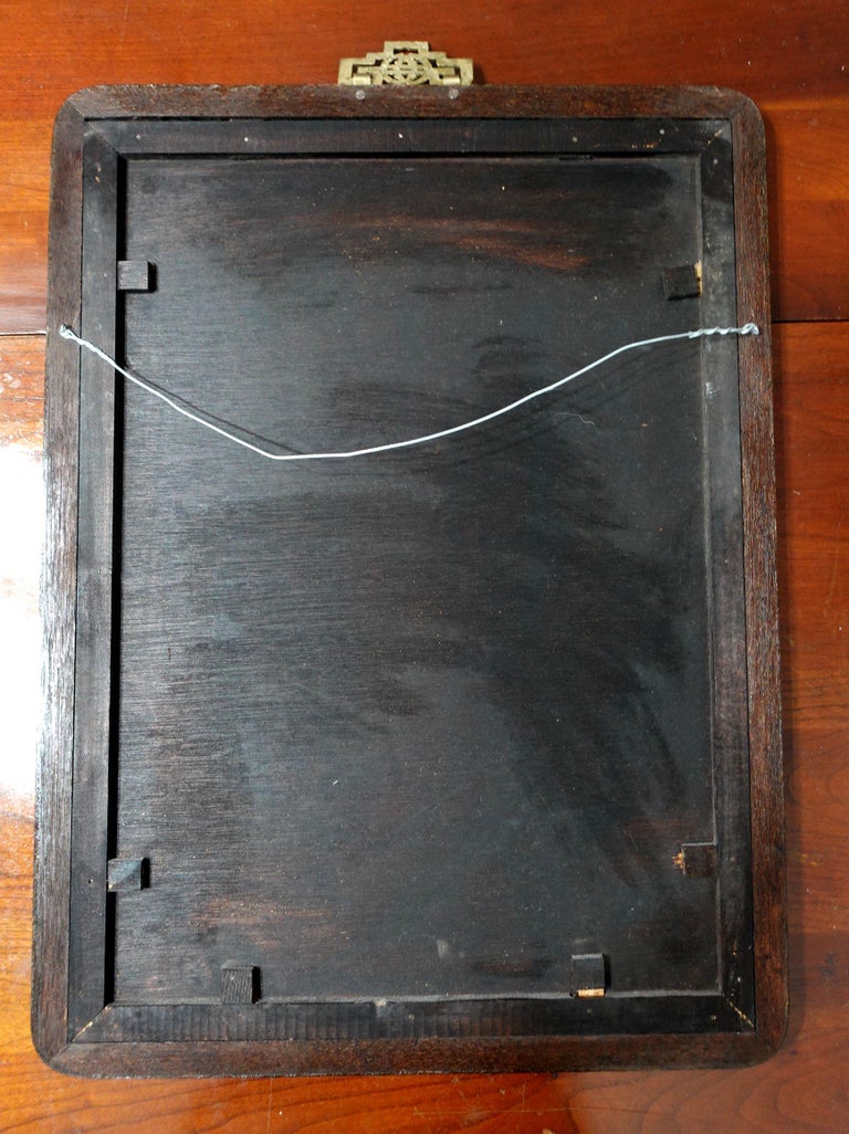 Antique Chinese Export Reverse Painting on Glass For Sale at 1stDibs