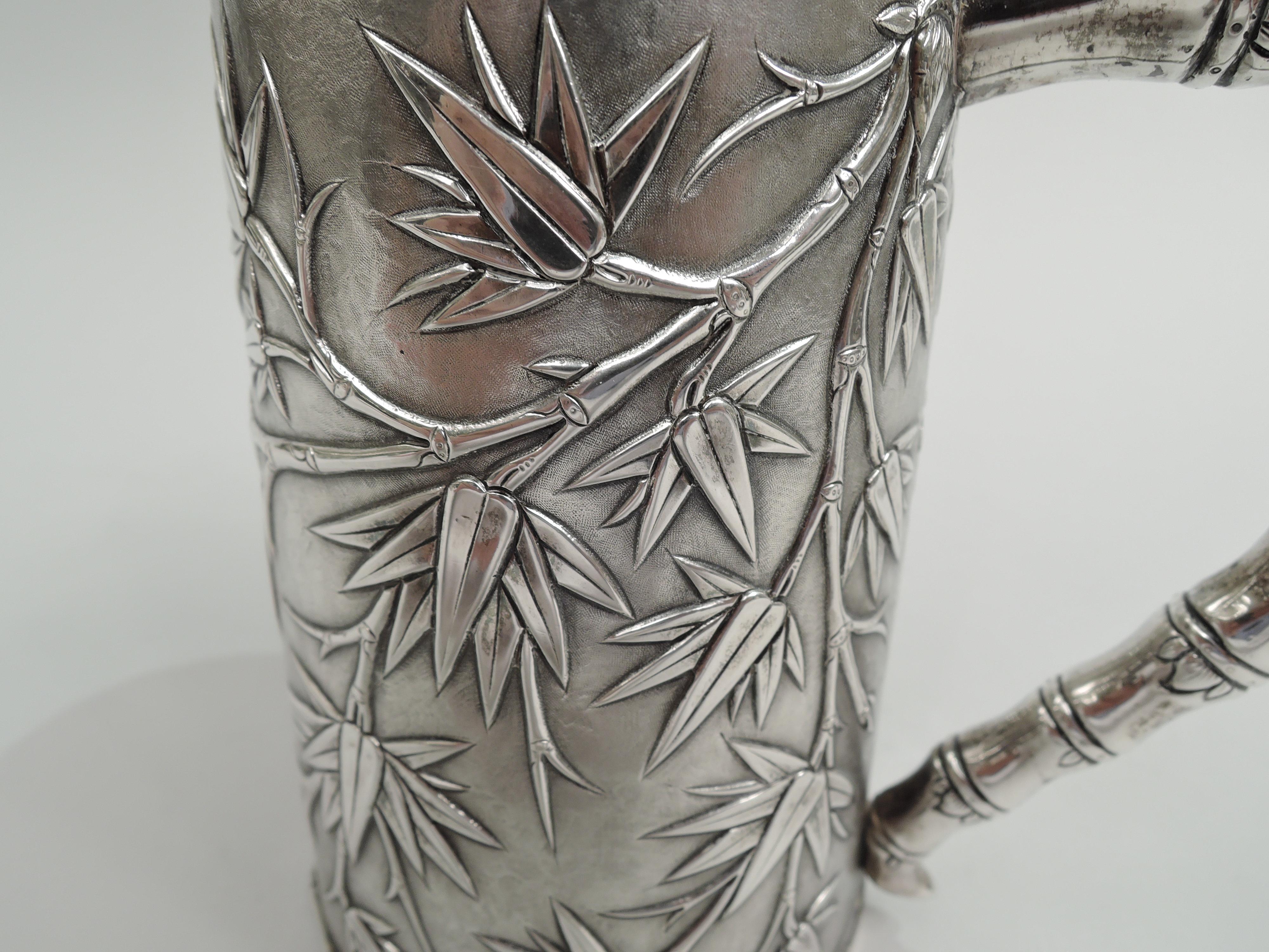 Antique Chinese Export Silver Bamboo Mug For Sale 4
