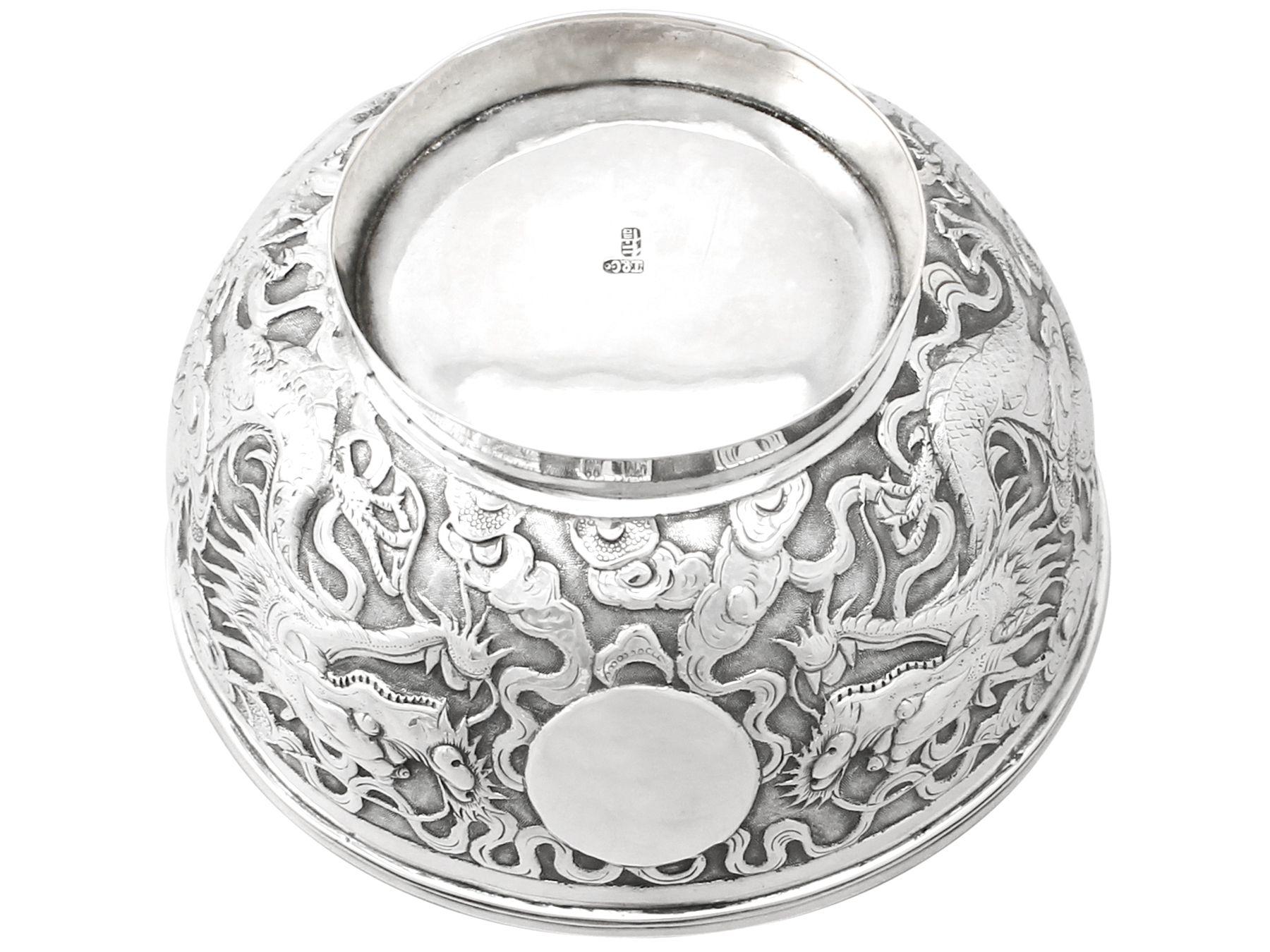 Taylor & Company Antique Chinese Export Silver Bowl For Sale 3