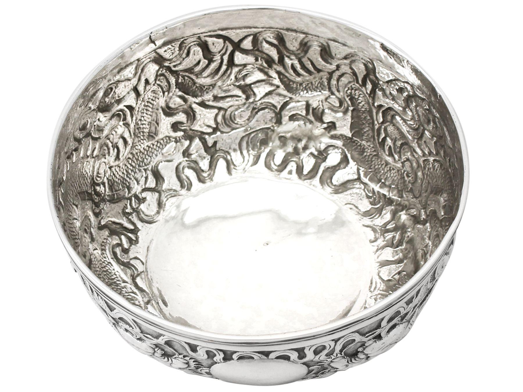 Taylor & Company Antique Chinese Export Silver Bowl For Sale 4