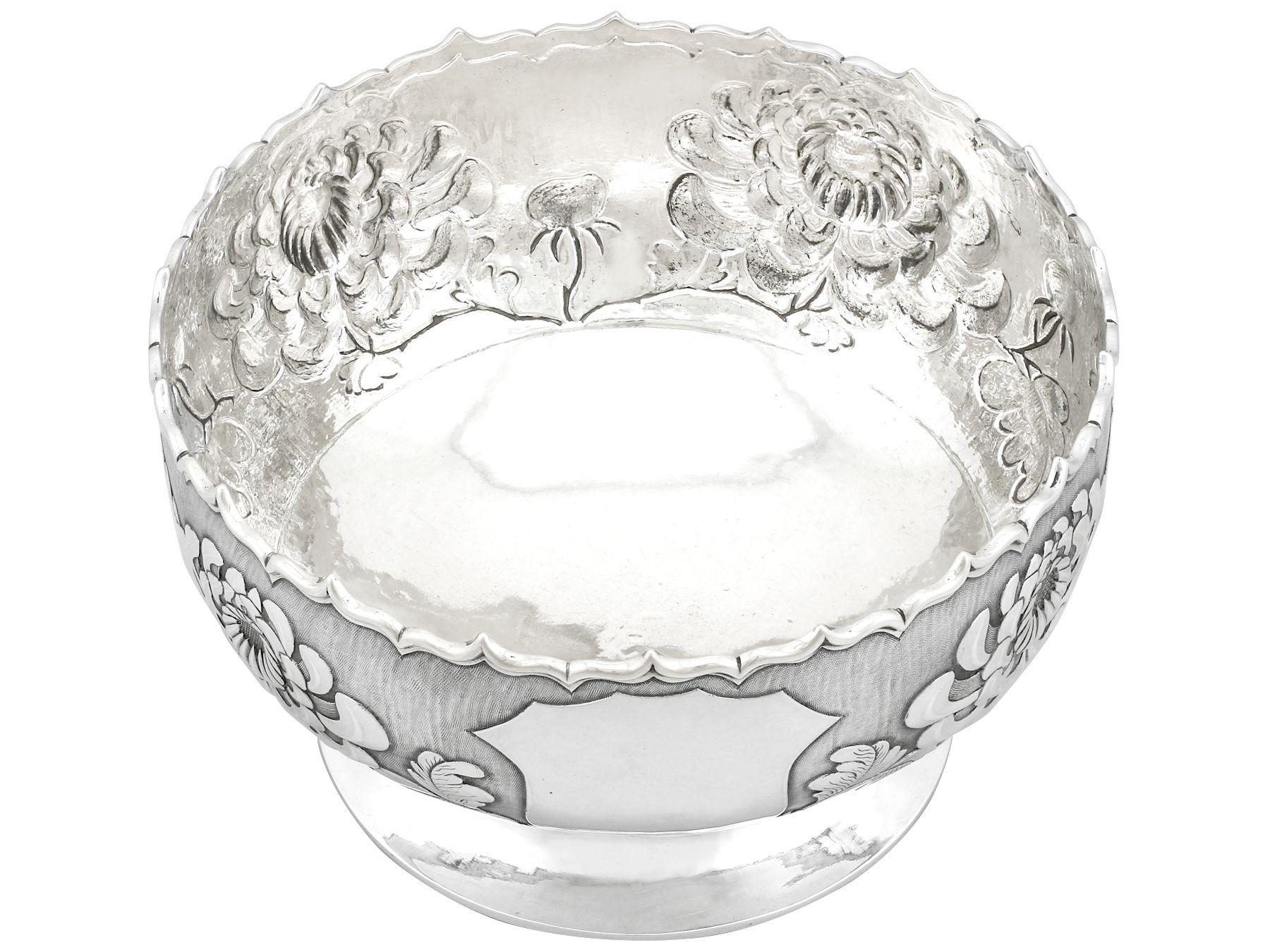 1900s Chinese Export Silver Bowl In Excellent Condition For Sale In Jesmond, Newcastle Upon Tyne