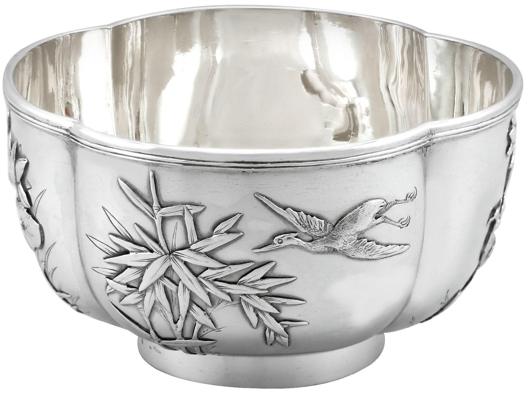 Early 20th Century Antique Chinese Export Silver Bowl For Sale