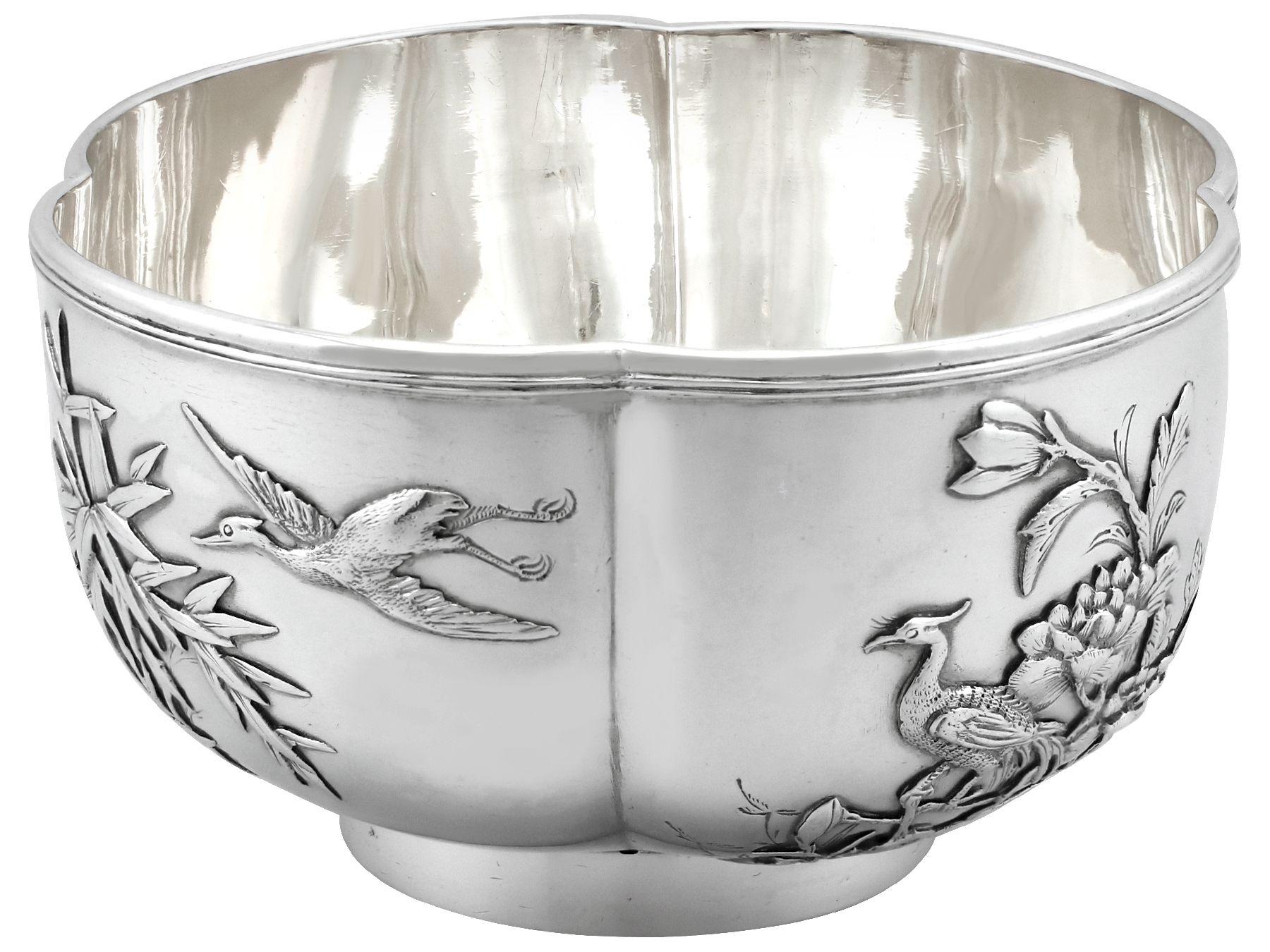 Antique Chinese Export Silver Bowl For Sale 1
