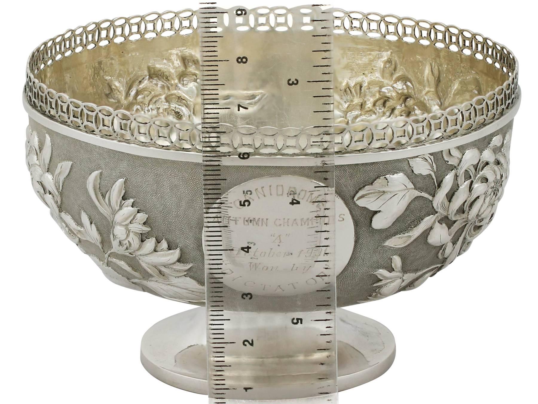 Antique Chinese Export Silver Bowl, circa 1920 4
