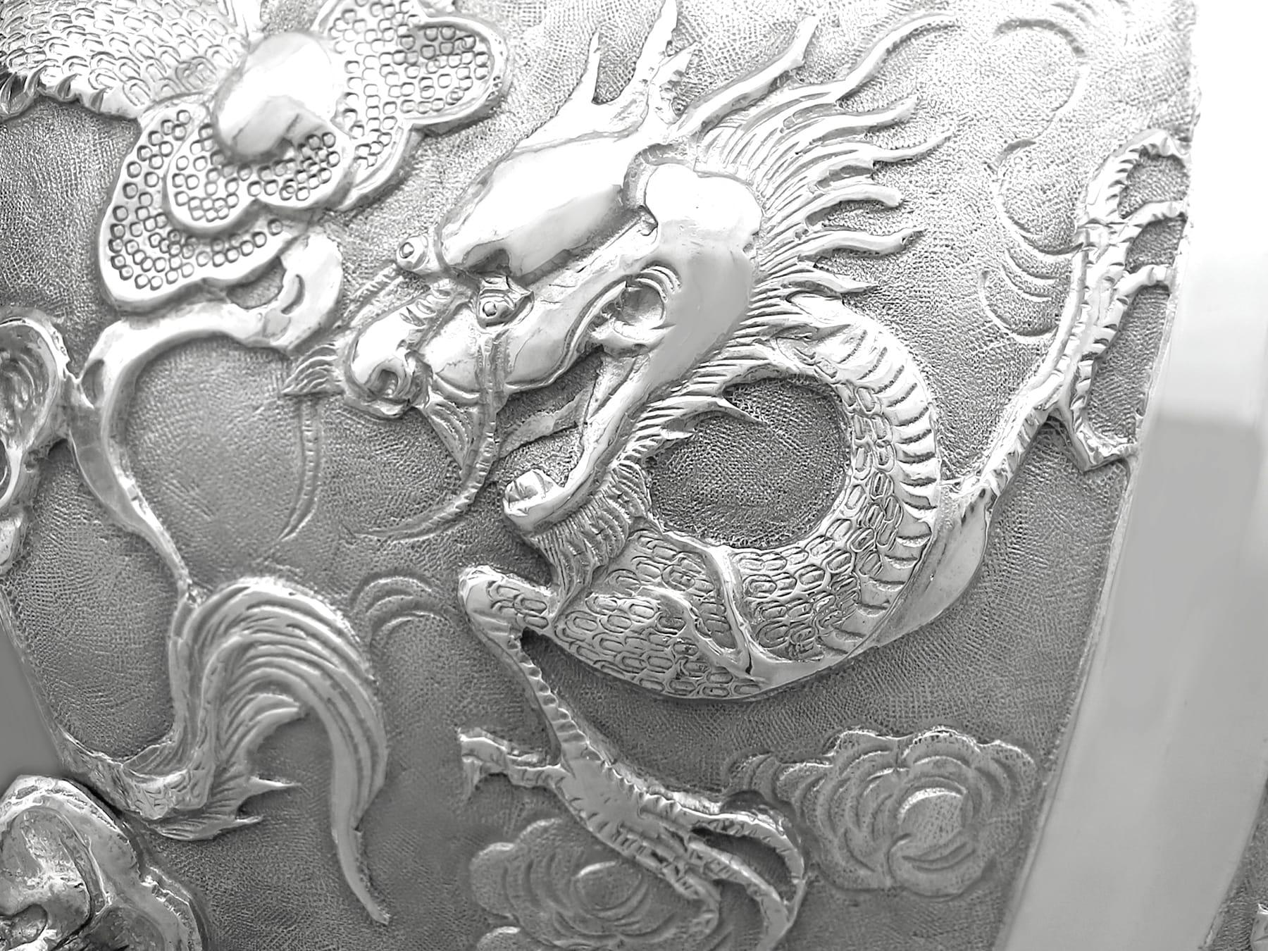 Antique Chinese Export Silver Bowl on Stand Circa 1890 6