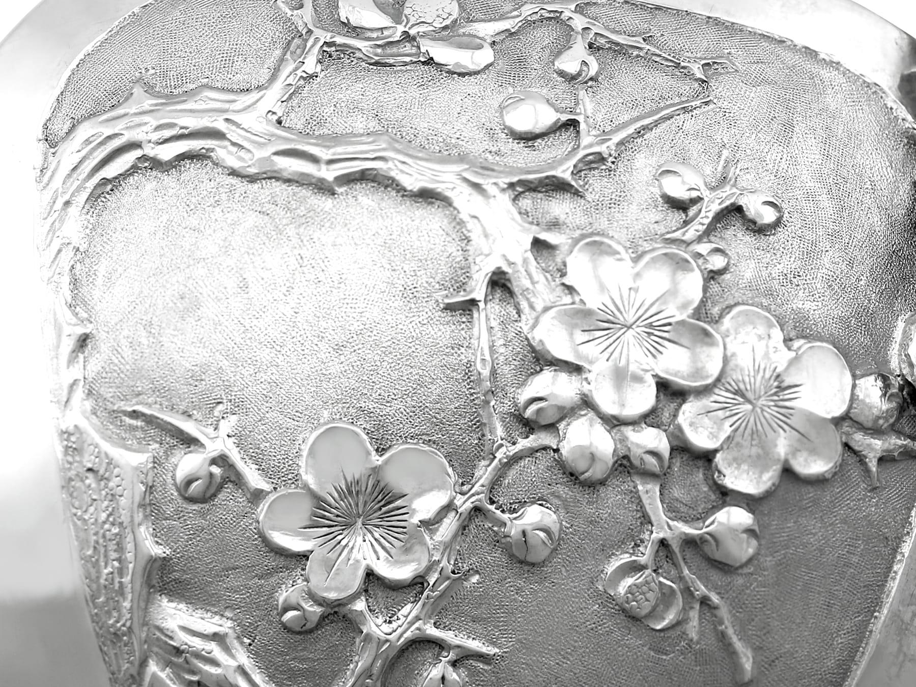 Antique Chinese Export Silver Bowl on Stand Circa 1890 10