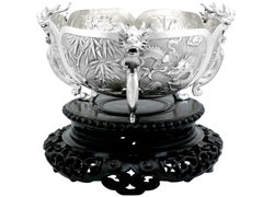 Antique Chinese Export Silver Bowl on Stand Circa 1890