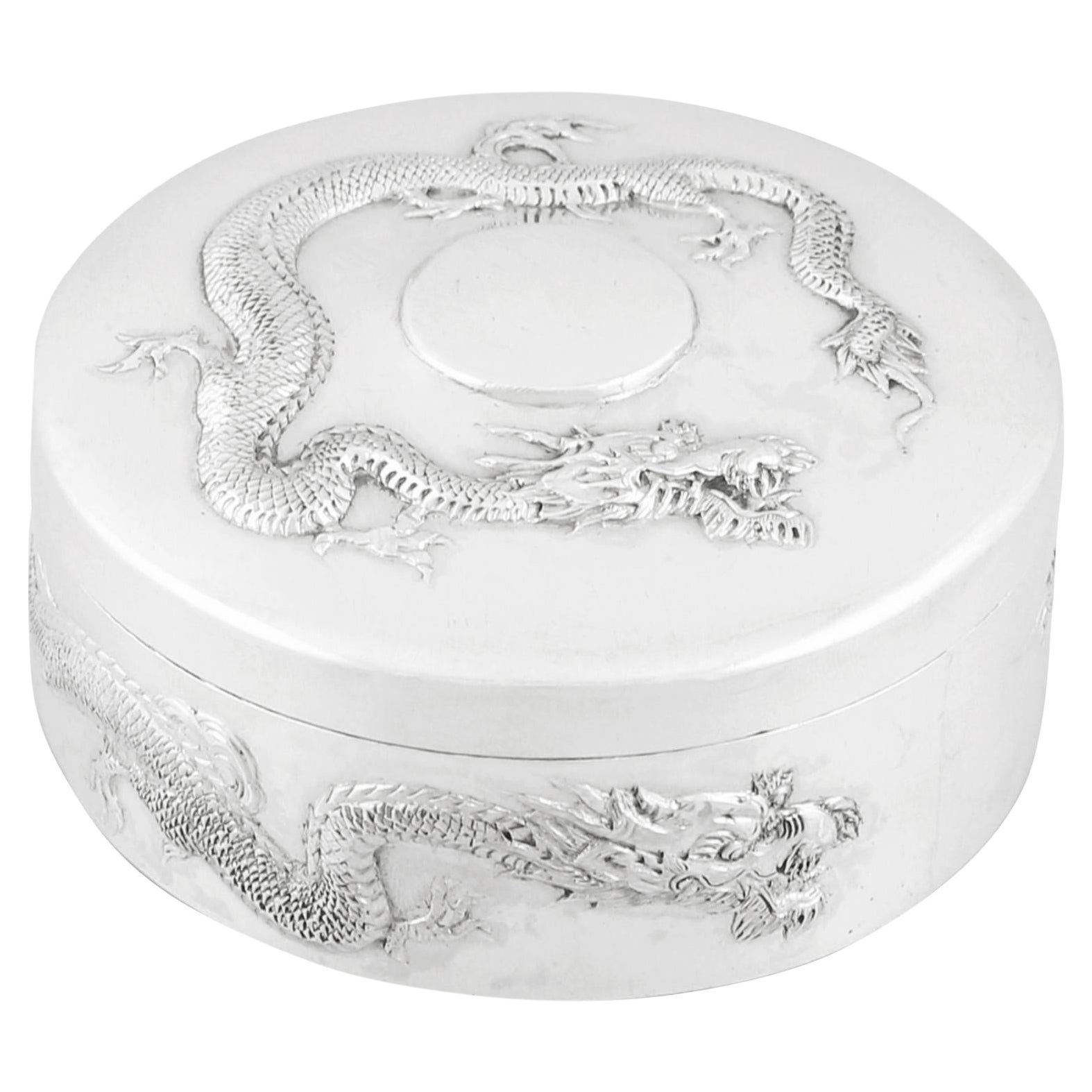 Antique Chinese Export Silver Box by Wang Hing