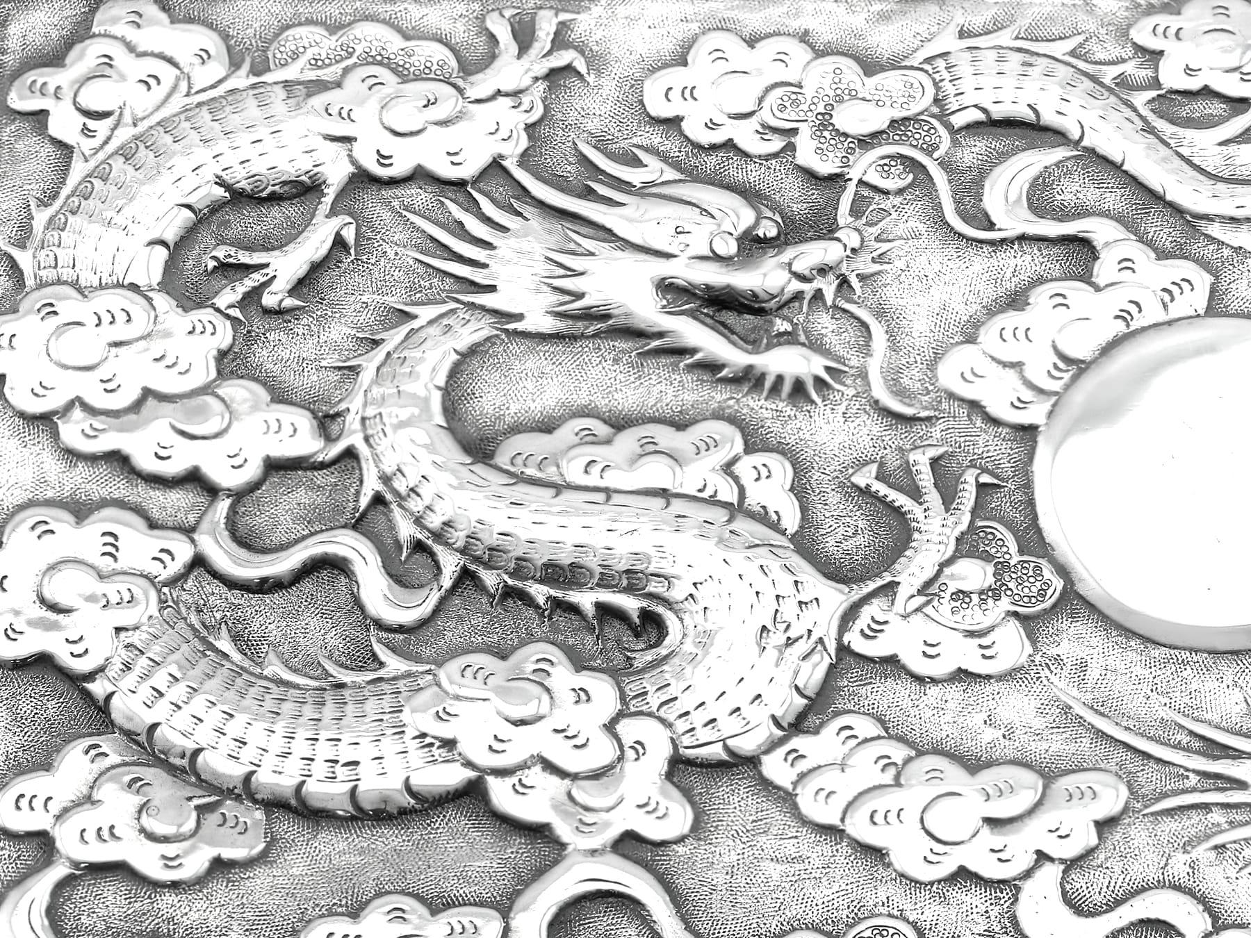Antike chinesische Export Silber Box CIRCA 1880 im Angebot 9
