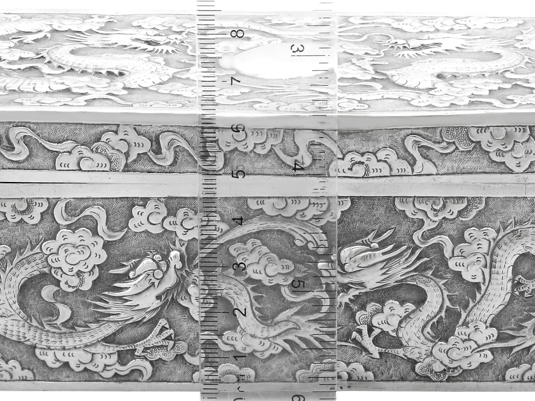 Antike chinesische Export Silber Box CIRCA 1880 im Angebot 11