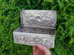 Antique Chinese Export Silver Box Circa 1880
