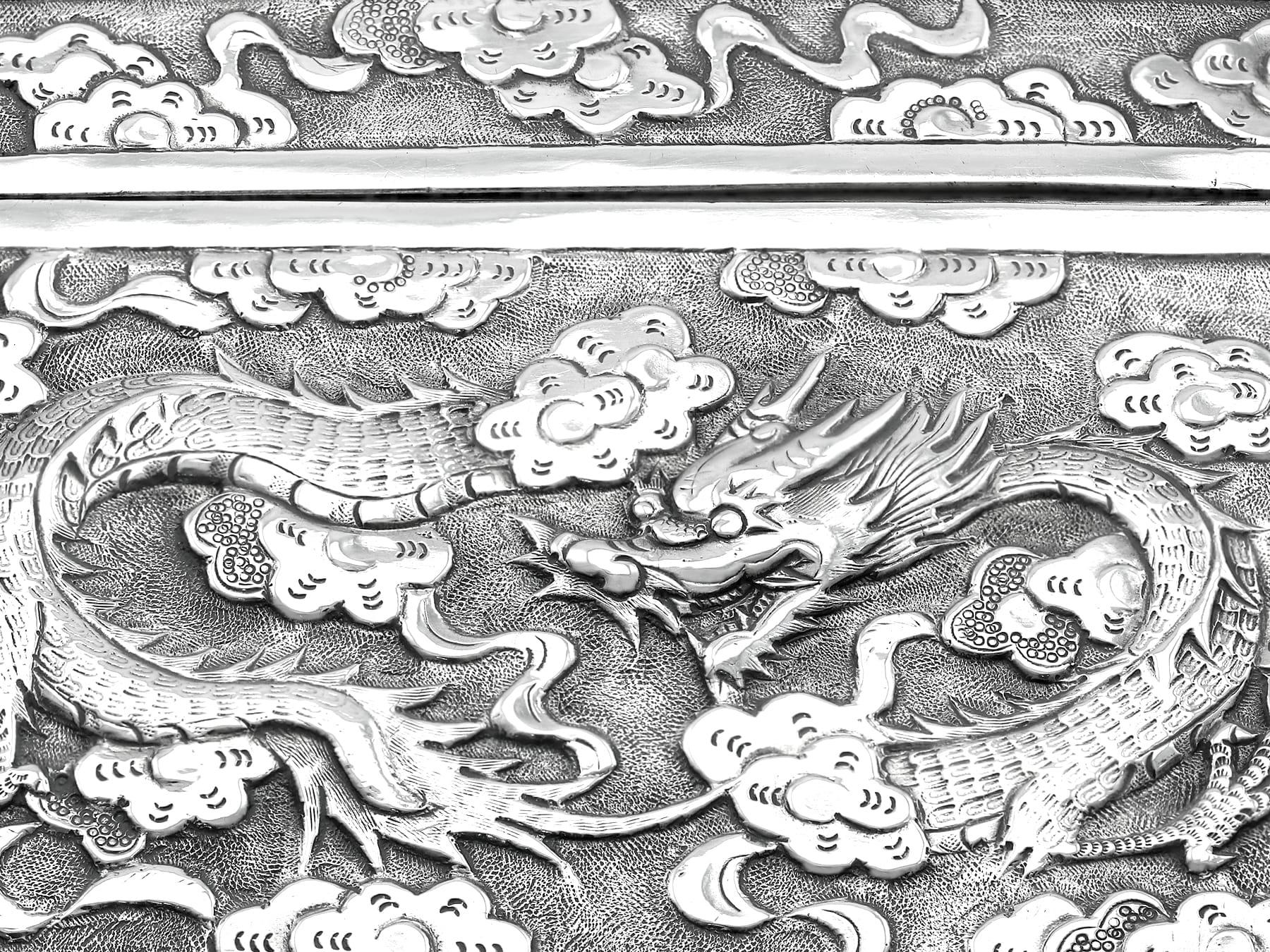Antike chinesische Export Silber Box CIRCA 1880 im Angebot 8