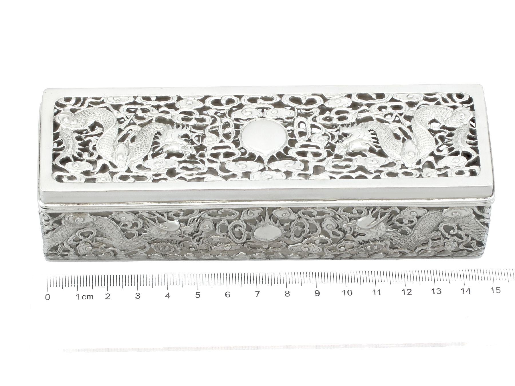 Antique Chinese Export Silver Box Circa 1900 5